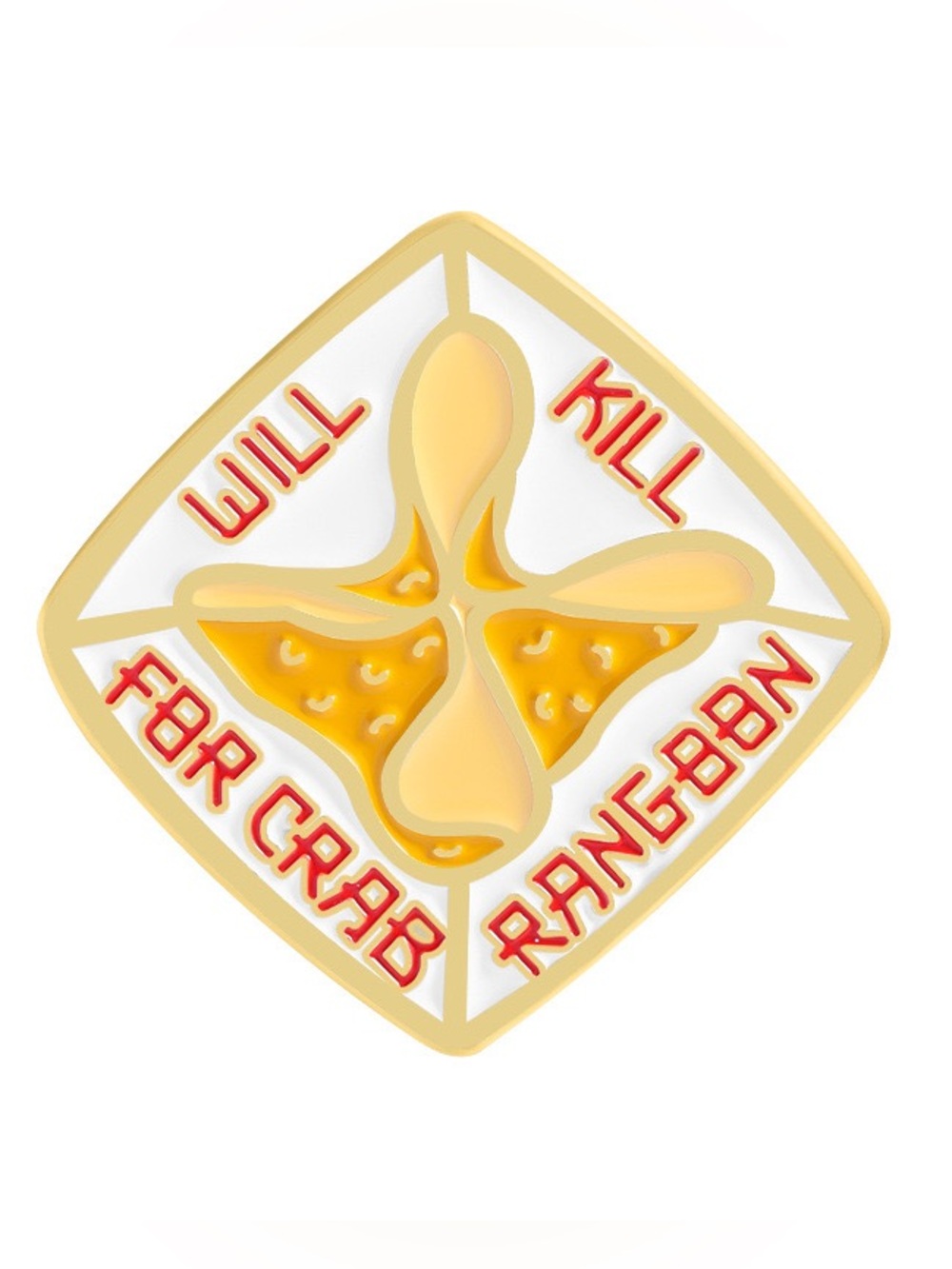 Funny Crab Rangoon Enamel Pin Will Kill for Crab Rangoon Foodie Brooch - Picture 2 of 3
